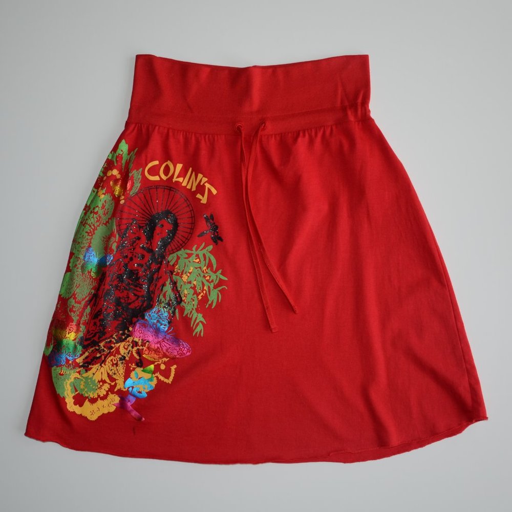 COLIN'S Beautiful Geisha Girl Jersey Midi Skirt, red - Picture 6 of 16